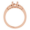 Accented Ring Mounting in 18 Karat Rose Gold for Round Stone, 4.46 grams