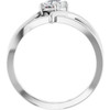  Created Moissanite Ring in 14 Karat White Gold 4 mm Round Forever One Moissanite Ring .