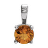 14K White 6 mm Natural Citrine Pendant