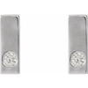 Sterling Silver .06 Carat Weight Diamond Bar Earrings