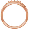 Family Negative Space Ring Mounting in 18 Karat Rose Gold for Straight baguette Stone, 4.92 grams