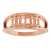 Family Negative Space Ring Mounting in 18 Karat Rose Gold for Straight baguette Stone, 4.92 grams
