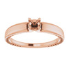Accented Engagement Ring Mounting in 10 Karat Rose Gold for Round Stone, 3.46 grams