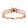 Accented Engagement Ring Mounting in 10 Karat Rose Gold for Round Stone, 3.46 grams