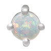 14K White Natural White Opal Cabochon Pendant