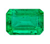 0.6 Carat Fine Green Emerald Gemstone in Octagon Cut, 6 x 4 mm