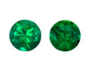 0.58 Carats Pair of Emerald Gems, Round Shape, 4.5 mm