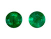 0.42 Carats Pair of Emerald Gems, Round Shape, 4 mm