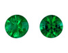 0.38 Carats Pair of Emerald Gems, Round Shape, 3.8 mm