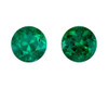 0.47 Carats Pair of Emerald Gems, Round Shape, 4 mm