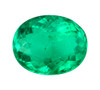 1.54 Carat Vivid Green Emerald Gemstone, Oval Shape, 8.6 x 6.8 mm