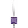 Accented Bar Slide Pendant Mounting in Sterling Silver for Square Stone, 0.65 grams