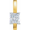 Accented Bar Slide Pendant Mounting in 14 Karat Rose Gold for Square Stone, 0.37 grams