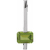 Bar Slide Pendant Mounting in 10 Karat White Gold for Emerald cut Stone, 0.73 grams