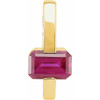 Bar Slide Pendant Mounting in 18 Karat White Gold for Emerald cut Stone, 0.64 grams