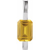 Emerald Bar Slide Pendant Mounting in Platinum for Emerald cut Stone, 0.89 grams