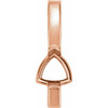 Bar Pendant Mounting in 14 Karat Rose Gold for Trillion Stone, 0.53 grams