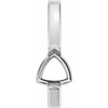 Bar Pendant Mounting in 10 Karat White Gold for Trillion Stone, 0.45 grams