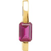 Emerald Bar Slide Pendant Mounting in 18 Karat White Gold for Emerald cut Stone, 0.65 grams