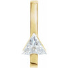 Accented Bar Slide Pendant Mounting in 18 Karat Yellow Gold for Triangle Stone, 0.68 grams