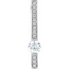Bar Slide Pendant Mounting in 18 Karat White Gold for Round Stone, 2.91 grams