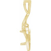 Accented Cabochon Pendant Mounting in 10 Karat Yellow Gold for Pear Stone, 0.86 grams