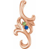 Family Floral Pendant Mounting in 18 Karat Rose Gold for Round Stone, 4.75 grams