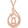 Accented Cabochon Pendant Mounting in 18 Karat Rose Gold for Pear Stone, 1.01 grams