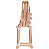 Accented Emerald Pendant Mounting in 10 Karat Rose Gold for Emerald cut Stone, 1.02 grams