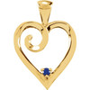 Family Heart Pendant Mounting in 18 Karat Yellow Gold for Round Stone, 3.75 grams