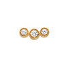 Three Stone Slide Pendant Mounting in 10 Karat Rose Gold for Round Stone, 3.66 grams