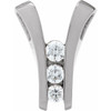 Three Stone Slide Pendant Mounting in Platinum for Round Stone, 3.65 grams