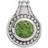Beaded Solitaire Pendant Mounting in 18 Karat White Gold for Round Stone, 3.49 grams
