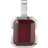 Emerald Bezel Set Pendant Mounting in 10 Karat White Gold for Emerald cut Stone, 1.16 grams