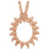 Halo Style Pendant Mounting in 10 Karat Rose Gold for Oval Stone, 1.64 grams