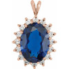 Halo Style Pendant Mounting in 18 Karat Rose Gold for Oval Stone, 2.23 grams