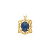 Accented Leaf Pendant Mounting in 18 Karat Rose Gold for Oval Stone, 3.44 grams
