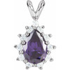 Pear Halo Style Pendant Mounting in Sterling Silver for Pear shape Stone, 2.07 grams