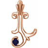 Family Scroll Pendant Mounting in 18 Karat Rose Gold for Round Stone, 2.91 grams