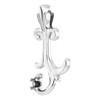 Family Scroll Pendant Mounting in 18 Karat White Gold for Round Stone, 2.76 grams
