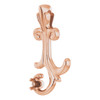Family Scroll Pendant Mounting in 14 Karat Rose Gold for Round Stone, 2.42 grams