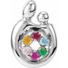Mother and Child® Family Slide Pendant Mounting in Sterling Silver for Round Stone, 2.46 grams