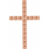 Petite Cross Necklace or Pendant Mounting in 18 Karat Rose Gold for Round Stone, 1.86 grams
