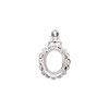 Oval Filigree Pendant Mounting in 18 Karat White Gold for Oval Stone, 2.07 grams