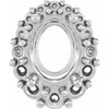 Halo Style Necklace or Pendant Mounting in Platinum for Oval Stone, 1.42 grams