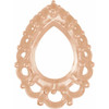 Halo Style Pendant Mounting in 14 Karat Rose Gold for Pear shape Stone, 2.06 grams