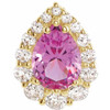 Halo Style Pendant Mounting in 10 Karat Yellow Gold for Pear shape Stone, 1.82 grams