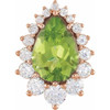 Graduated Halo Style Necklace or Pendant Mounting in 18 Karat Rose Gold for Pear shape Stone, 1.34 grams