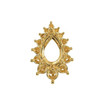 Graduated Halo Style Necklace or Pendant Mounting in 10 Karat Yellow Gold for Pear shape Stone, 0.99 grams