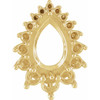 Graduated Halo Style Necklace or Pendant Mounting in 10 Karat Yellow Gold for Pear shape Stone, 0.99 grams